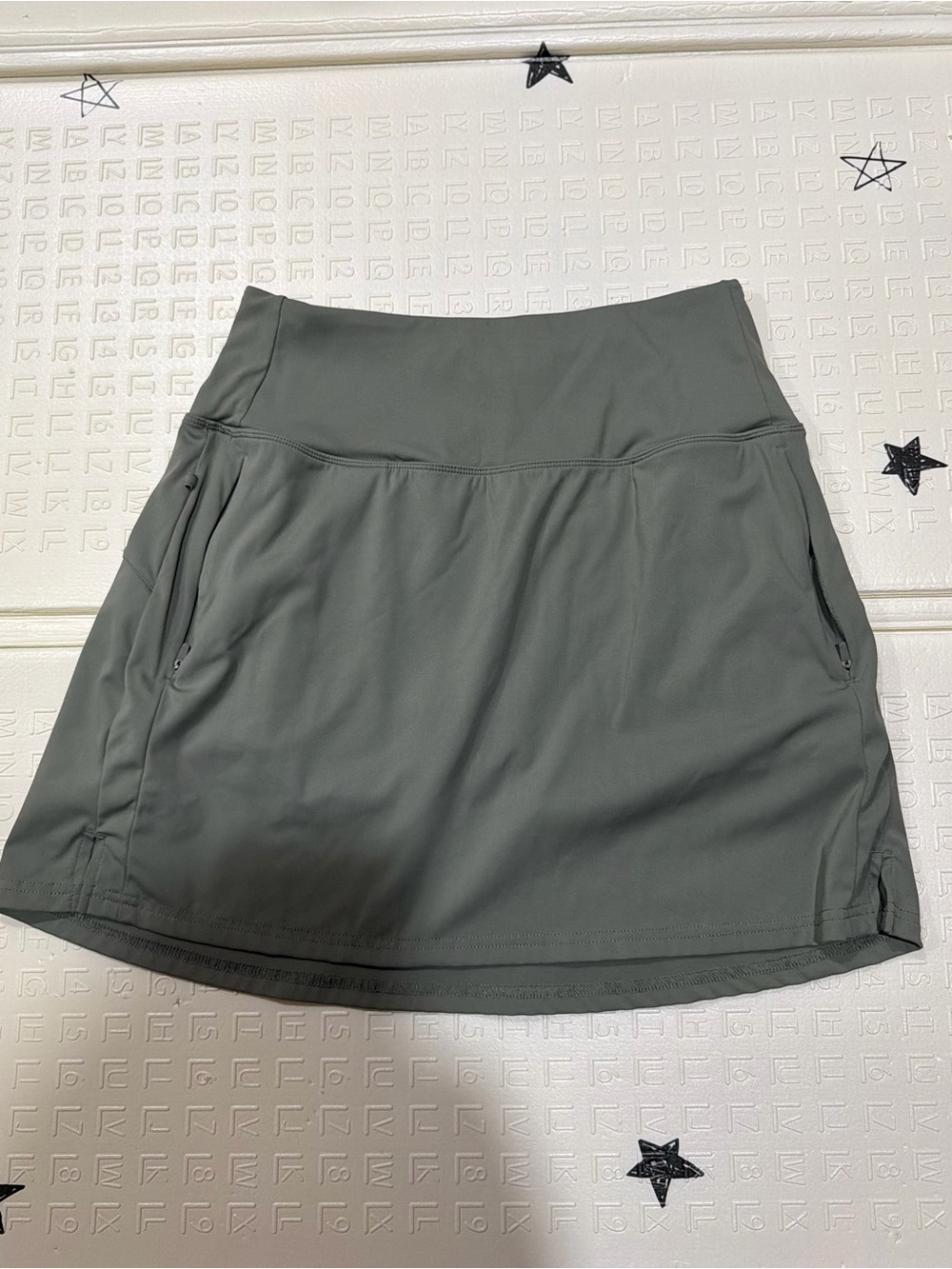 High-Waist Olive Green Active Mini Skort